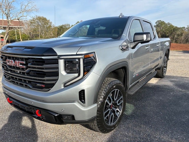 2026 GMC Sierra 1500 AT4 in Sterling Metallic — front three-quarter view